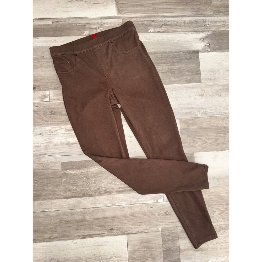 Spanx Jean-ish Leggings Womens Brown Slimming High Rise Stretch Pants L